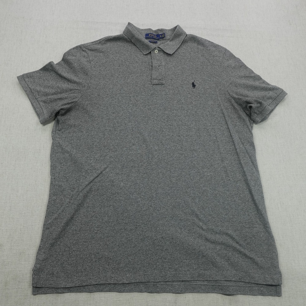 Polo Ralph Lauren Polo Shirt Mens XL Gray Classic Fit Big Pony Embroidered Golf - Picture 3 of 11
